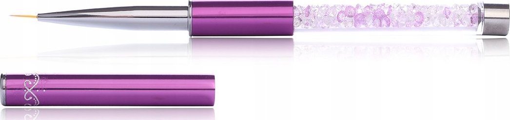 Cosmetics Zone Pędzelek do zdobień fioletowy zamykany z kryształkami - 9mm