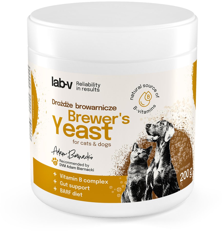 LAB V Drożdże Browarnicze wsparcie trawienia, apetytu oraz kondycji skóry i sierści 200 g