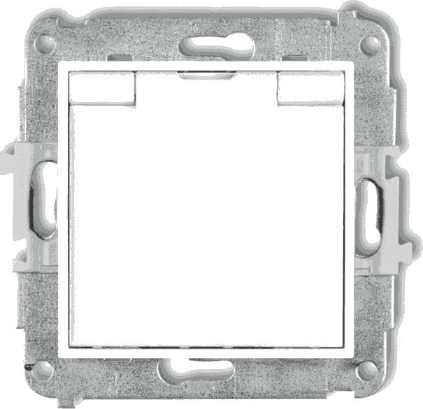 Karlik MINI Gniazdo bryzgoszczelne z/u IP44 z przesłonami klapka biała białe MGPB-1zp