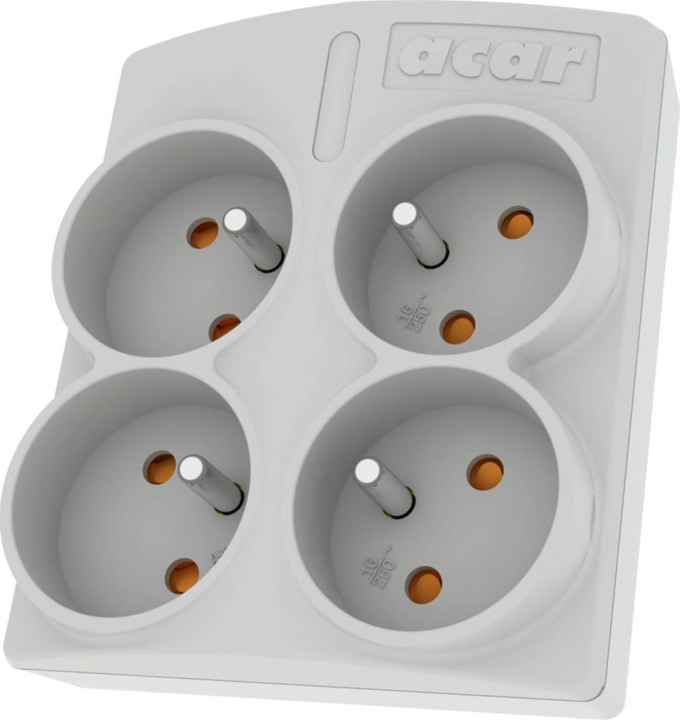 Listwa zasilająca Acar X4 przeciwprzepięciowa 4 gniazda biały