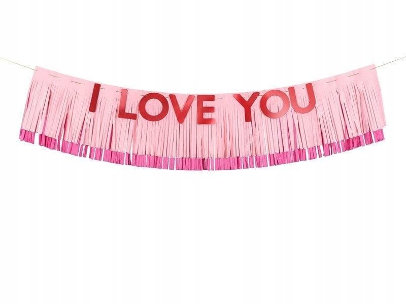 I love you banner med frynser