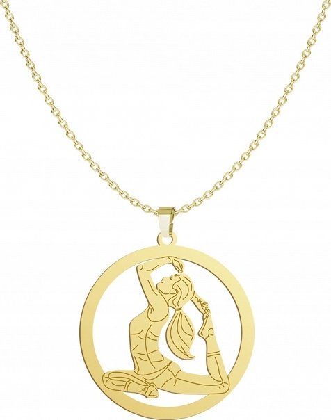 Radziszewska Jewellery Złoty Naszyjnik Joga 925 Łańcuszek z Jogą Prezent GRAWER DEDYKACJA GRATIS