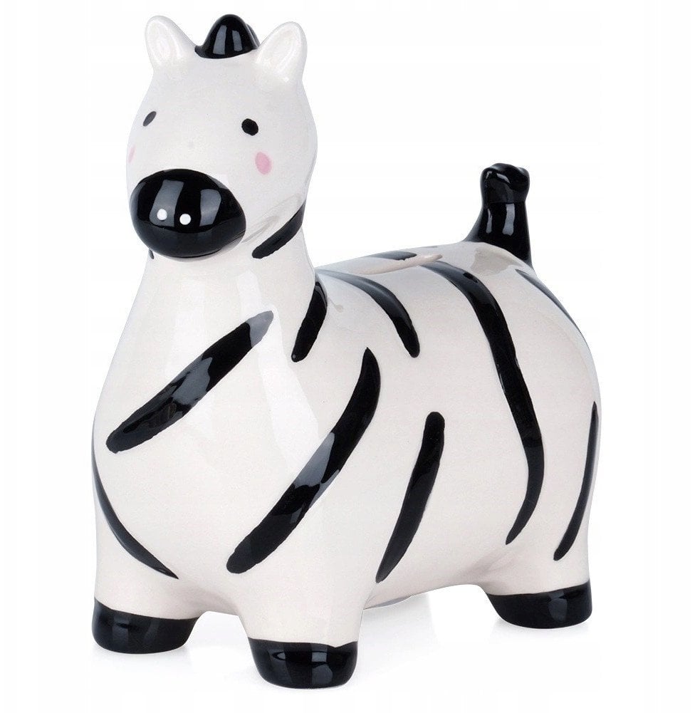 Skarbonka Ceramiczna Zebra na Prezent dla Dzieci Dorosłych VILDE 10,5x17 cm