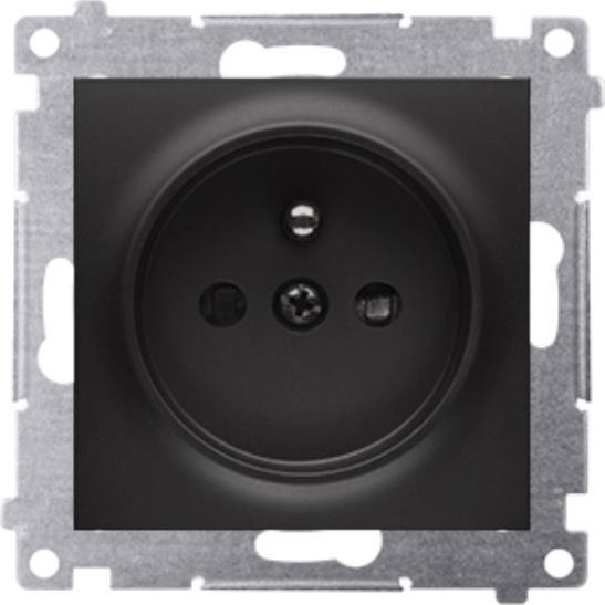 Kontakt-Simon Simon 54 Gniazdo wtyczkowe z uziemieniem i przesłonami (moduł) 16A 250V szybkozłącza czarny mat DGZ1CZ.01/49