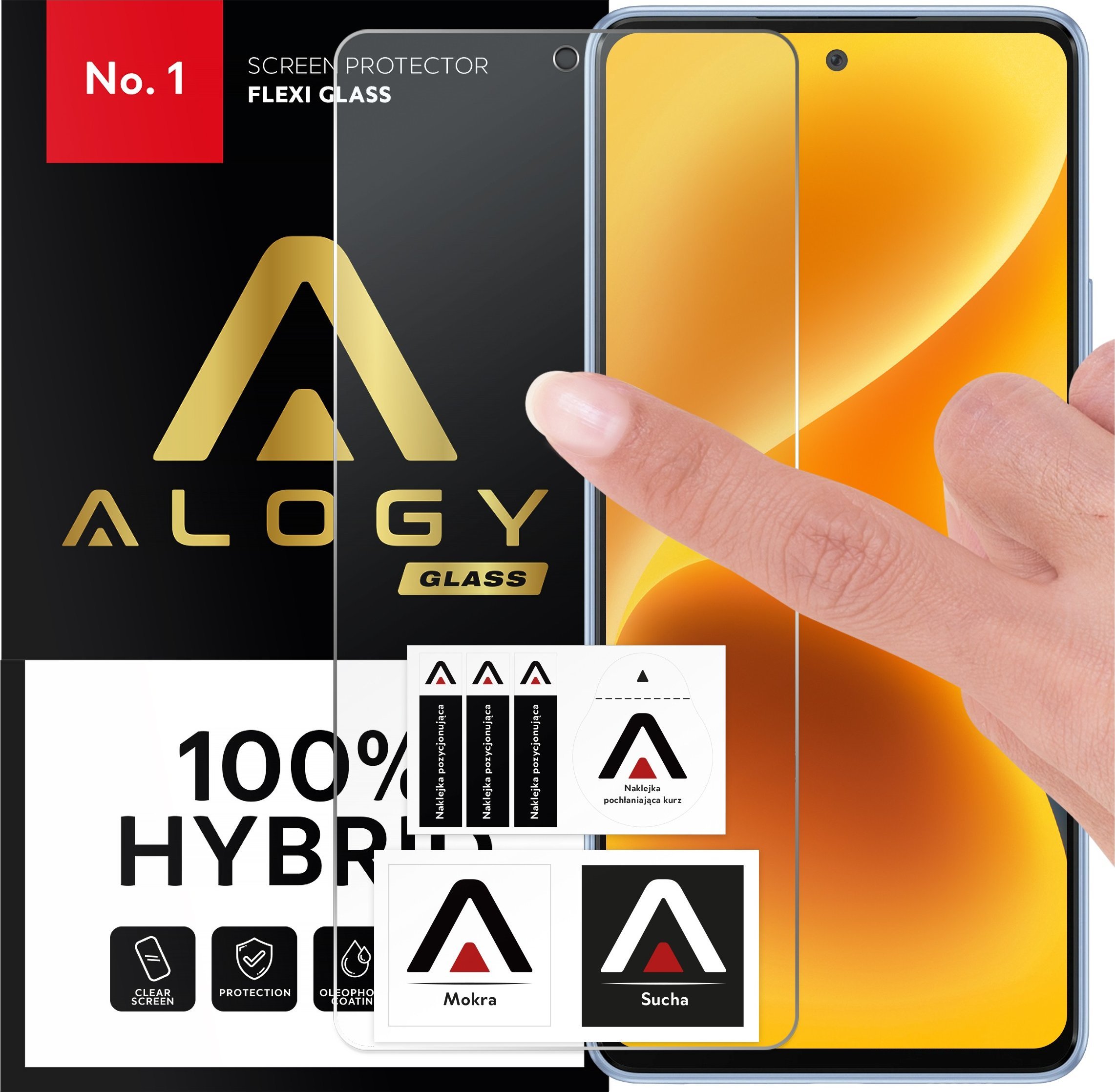 Alogy Szkło hybrydowe do Samsung Galaxy A53 5G na ekran Alogy Flexi Glass 9H Case Friendly płaskie na ekran