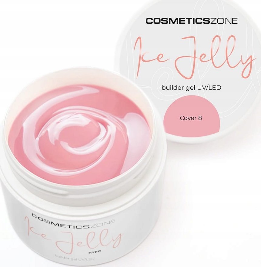 Cosmetics Zone Żel do przedłużania paznokci UV LED galaretka ICE JELLY - brudny różowy Cover 8 - 50ml