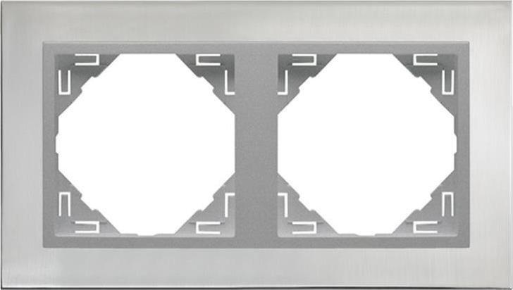 Efapel EFAPEL METALLO RAMKA 2-KROTNA STAL INOX ALUMINIUM 90920 TIA