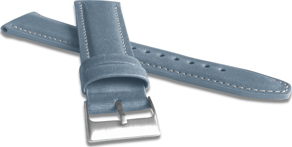 Lavvu LAVVU Wyściełany niebieski szyty pasek CLASSIC z luksusowej skóry Top Grain - 24