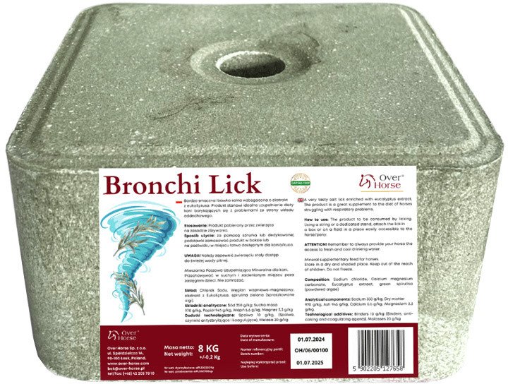 Over Horse Bronchi Lick Eukaliptusowa solna lizawka dla koni 8 kg