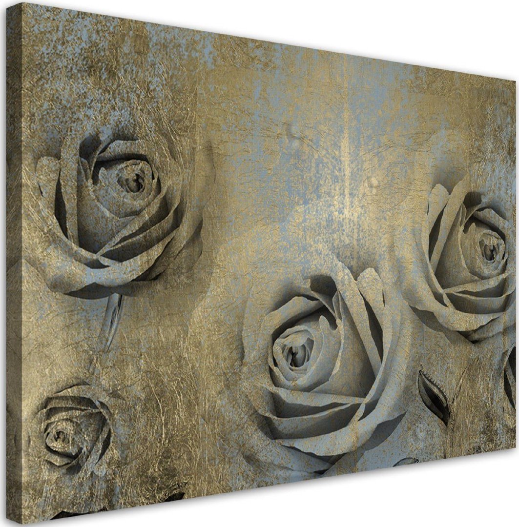 Feeby Obraz na płótnie, Złote róże - 120x80