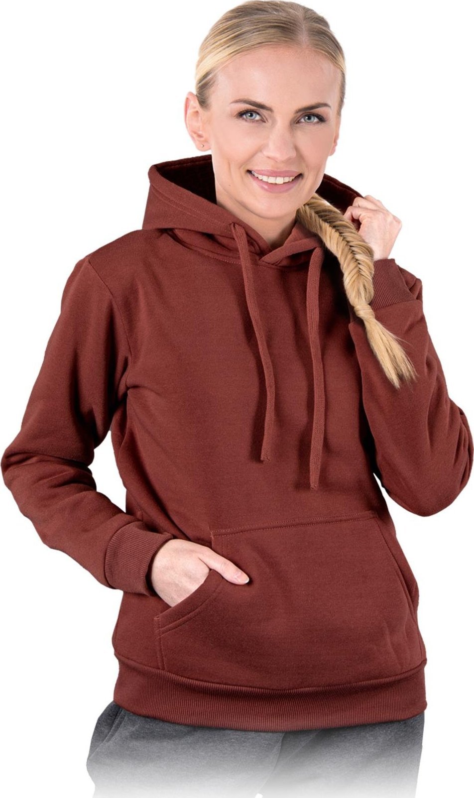 R.E.I.S. MARSU - damska bluza polarowa, zapięcie suwak, kaptur ściągany troczki, jedna kieszeń dół bluzy, rękawy dół ściągacz, 100% poliester - czarny