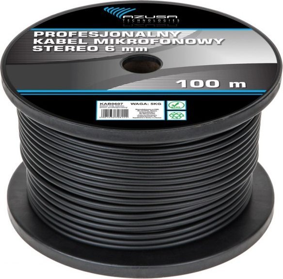 Kabel Azusa Kabel mikrofonowy stereo 6mm profesjonalny