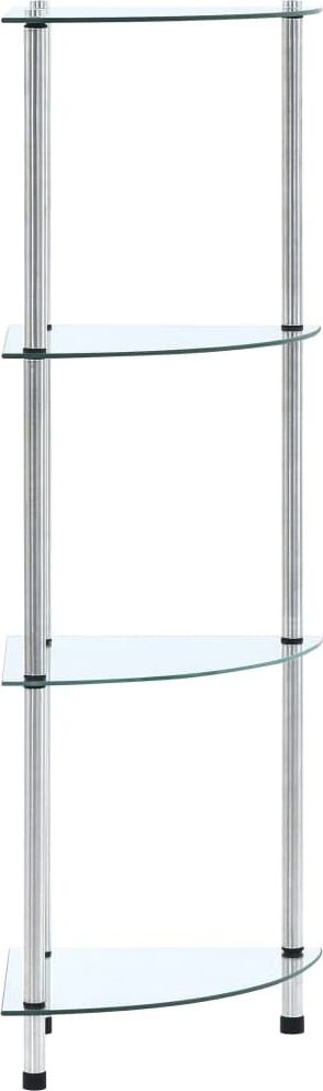 vidaXL 4-poziomowa półka, przezroczysta, 30x30x100 cm, szkło hartowane