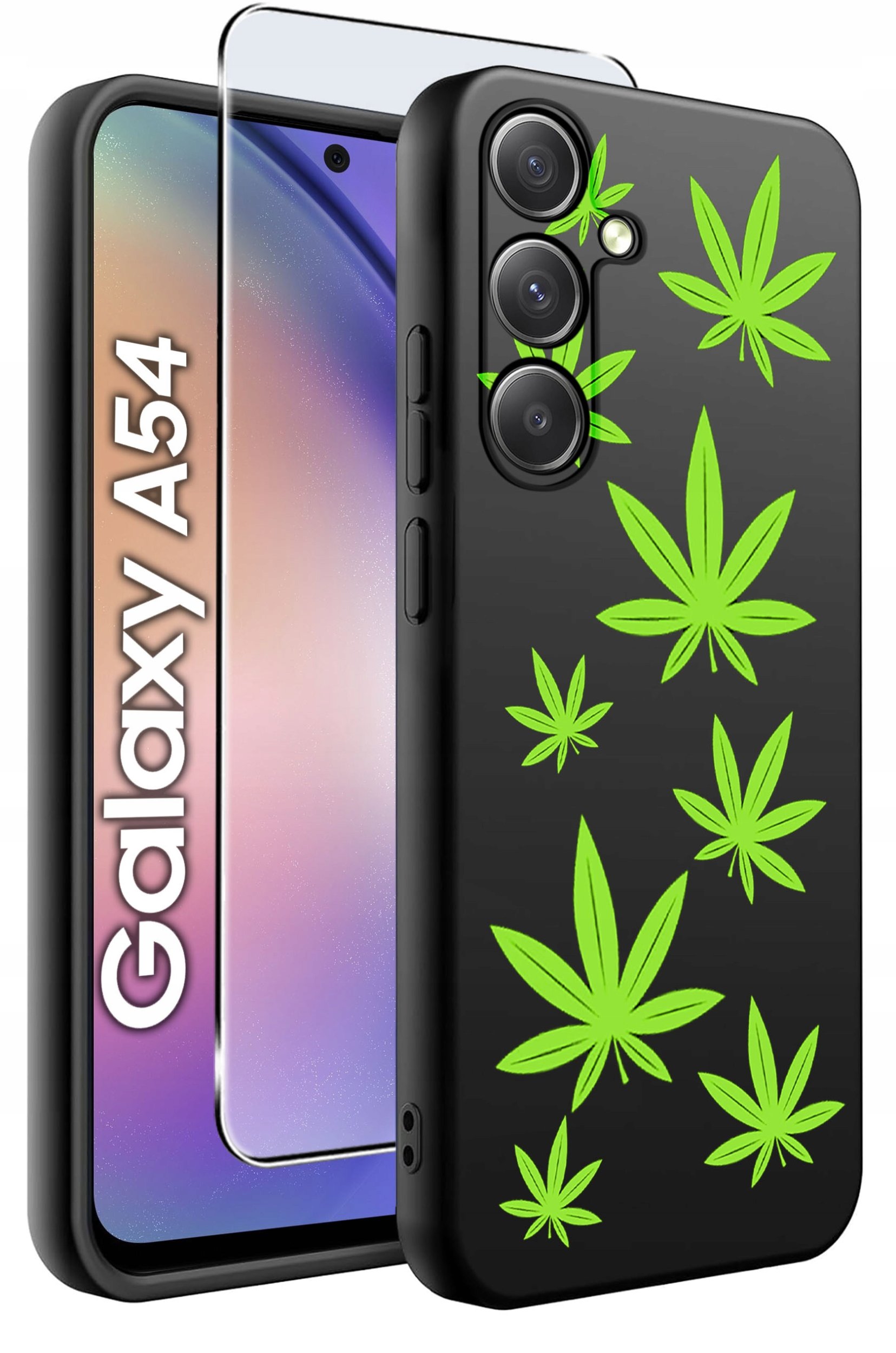 ETUI do Samsung A54 5G WZORY | SILIKONOWE MATT CASE + SZKŁO 9H