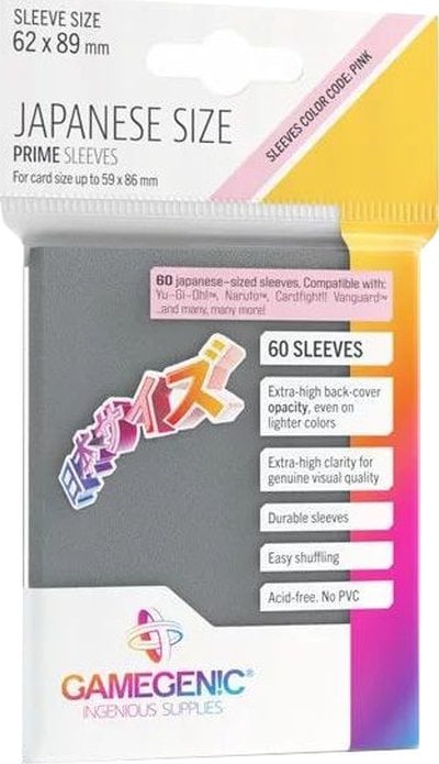 Gamegenic Gamegenic: Japanese Size Prime Sleeves (62x89 mm) 60 sztuk, Gray