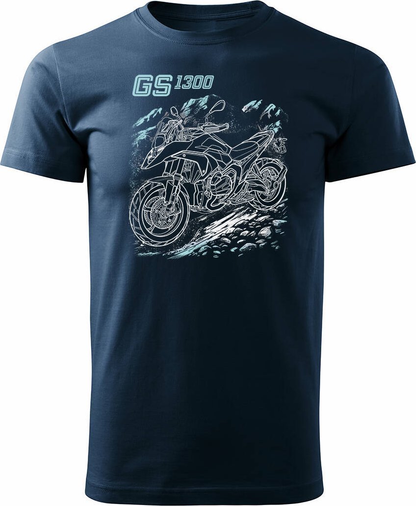 Topslang Koszulka motocyklowa z motocyklem na motor BMW GS R 1300 ADVENTURE kolekcjonerska męska granatowa REGULAR XL