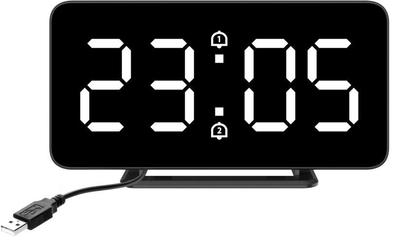 Zegar budzik sieciowy LED JVD SB3216.2 z termometrem 15x8 cm .