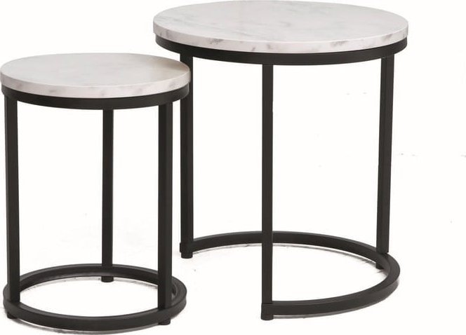 Triton Ława HOLA biała efekt marmuru/czarny (zestaw)