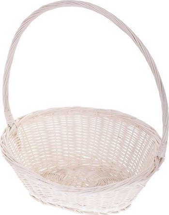WickerPL wiklinowy Kosz zakupowy biały kosz prezentowy 46x36 H10/15/48 cm