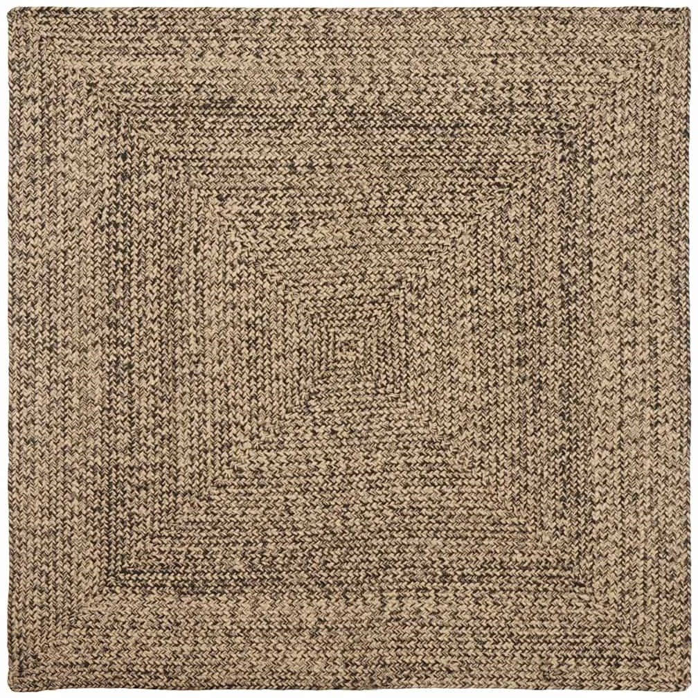 vidaXL Dywan Splot koszykowy Naturalny i czarny 160 x 160 cm Juta