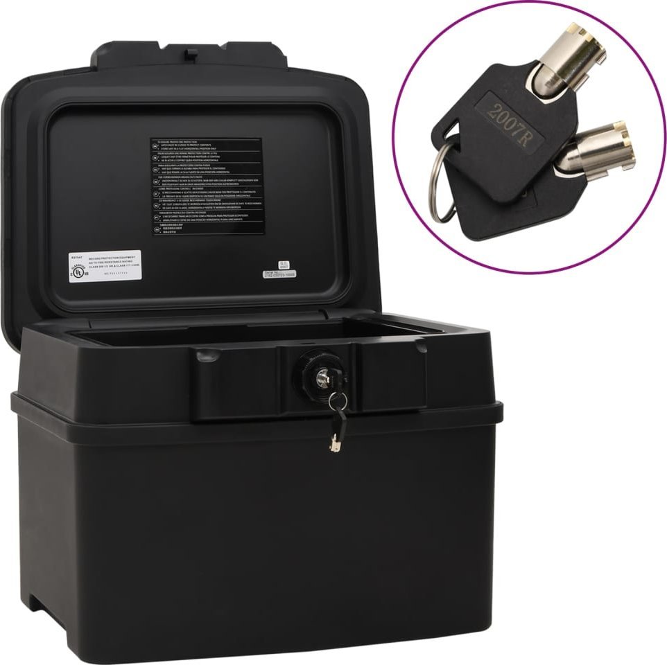 Skrzynia ogrodowa vidaXL Skrzynia zabezpieczająca, czarna, 44x37x34 cm