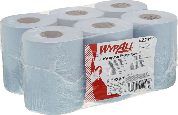 Kimberly-Clark Wypall Reach - Higieniczne ręczniki papierowe w rolce z centralnym odwijaniem - Niebieskie