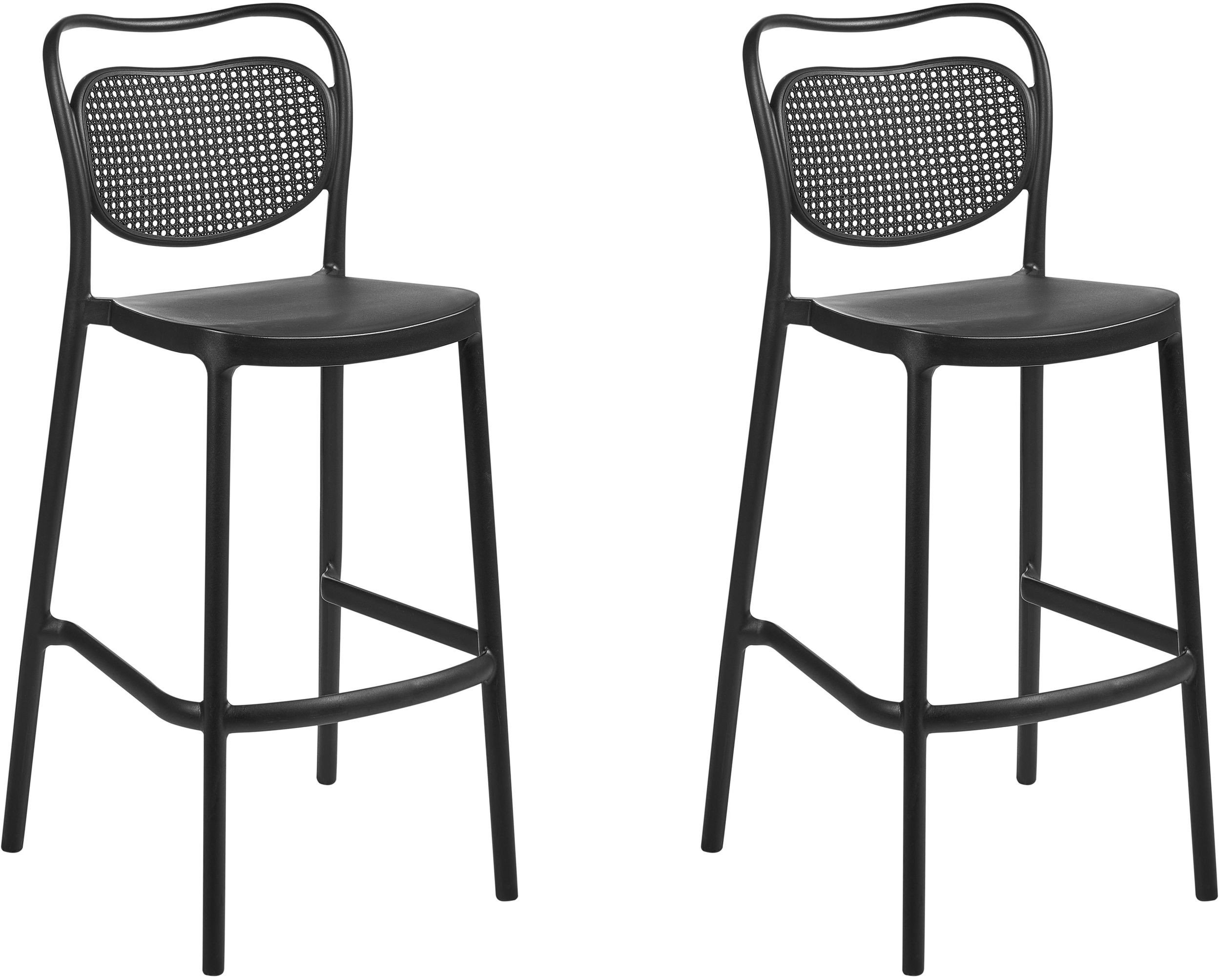 Zestaw 2 krzeseł barowych ogrodowych CELLENO Czarny