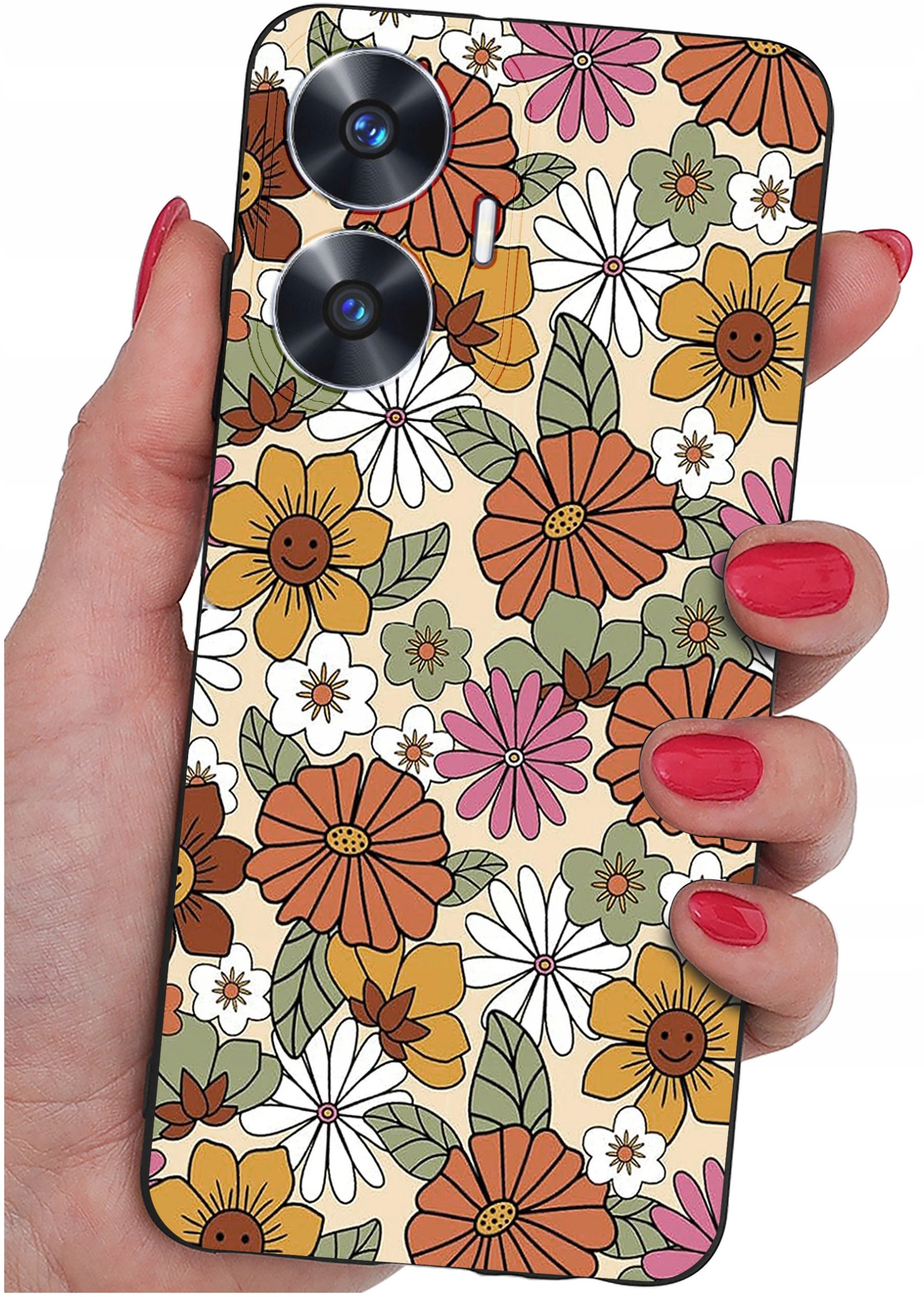 krainaGSM ETUI do Realme C55 wzory | SILIKONOWE MATT CASE + SZKŁO 9H