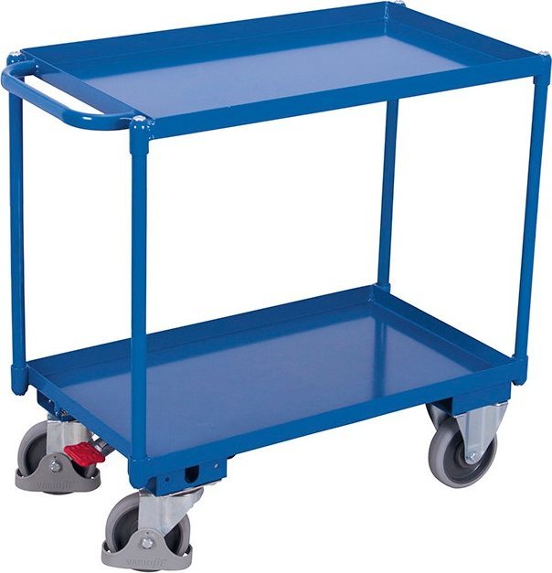 Dymo Wózek półkowy, 2 platformy użytkowe, 985 x 500 x 910 mm wys. nośność 250 kg (kolor niebieski)