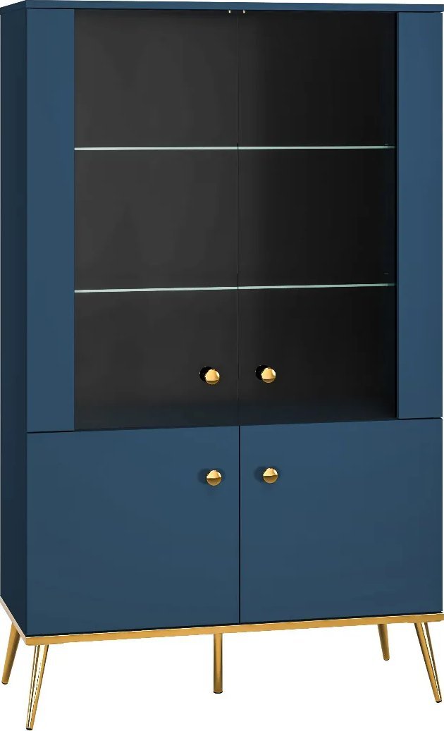 ML Meble Witryna niska BLU granatowa ML MEBLE