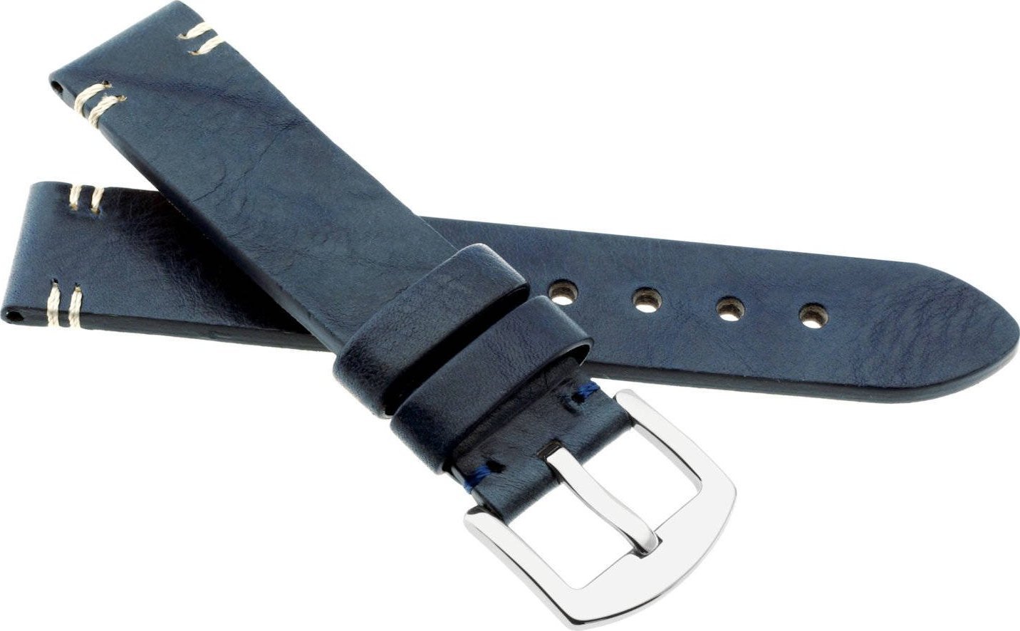 JVD Skórzany pasek do zegarka 22 mm JVD R41806-22 granatowy