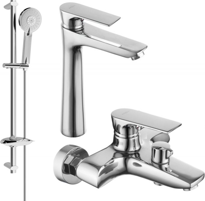 Mexen Mexen Axel DB40 zestaw wannowy, chrom - 73813DB40-00