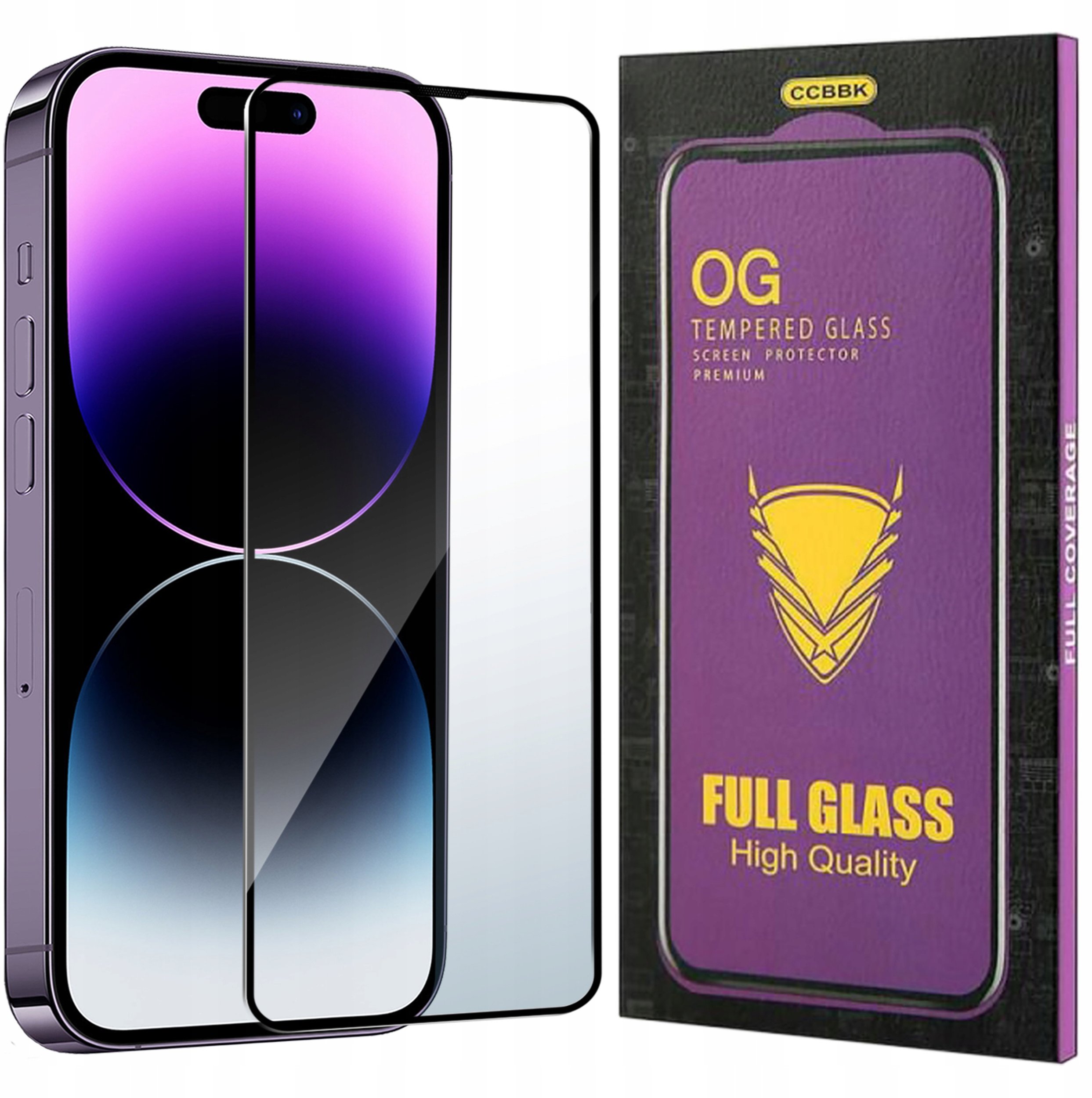 Szkło HARTOWANE 5D do iPhone 14 Pro OG PREMIUM CAŁY EKRAN PEŁNE