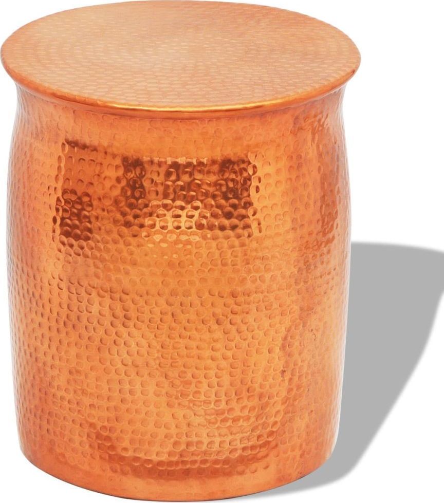 vidaXL Stolik kawowy/stołek z młotkowanego aluminium, kolor mosiądzu