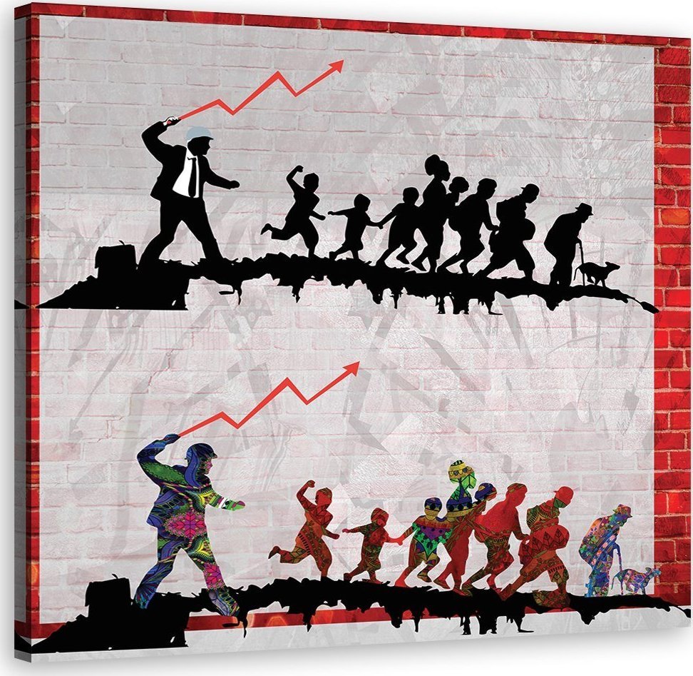 Feeby Obraz na płótnie, Banksy The Whip Street art - 60x60