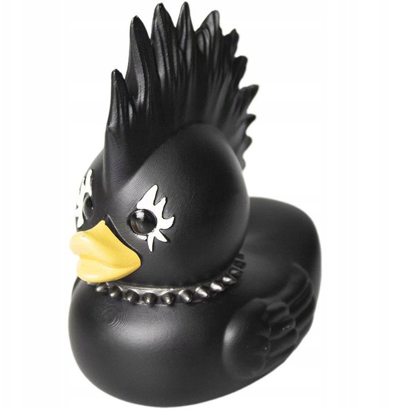 Kaczka KĄPIELOWA GOTHIC duck HEAVY METAL Irokez Czarna do WANNY PREZENT