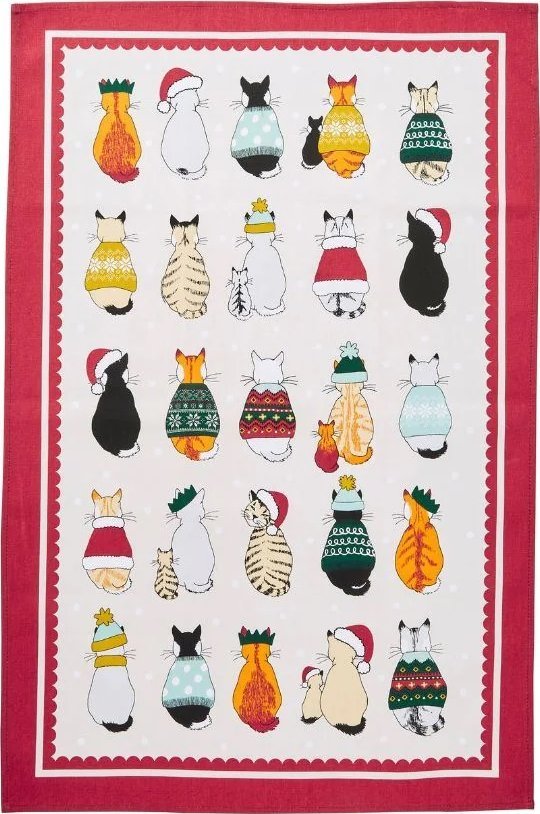 Ulster Weavers Ściereczka kuchenna 48x74 cm Xmas Cats in waiting 028CCAW