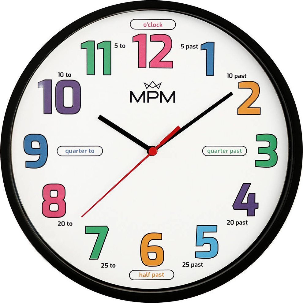 MPM Zegar ścienny MPM E01M.4271.90 Edukacyjny 25 cm EN .
