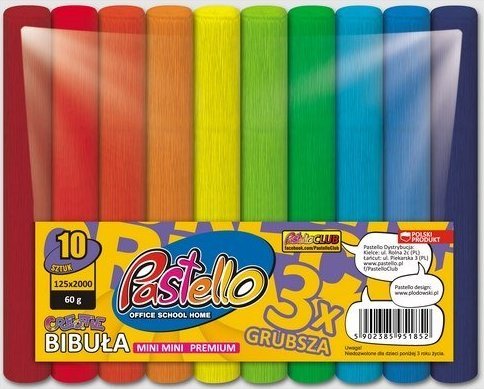 Pastello Bibuła PREMIUM MINI MINI 12x200 60 gram mix 10 kolorów SPECTRUM PAS-5430