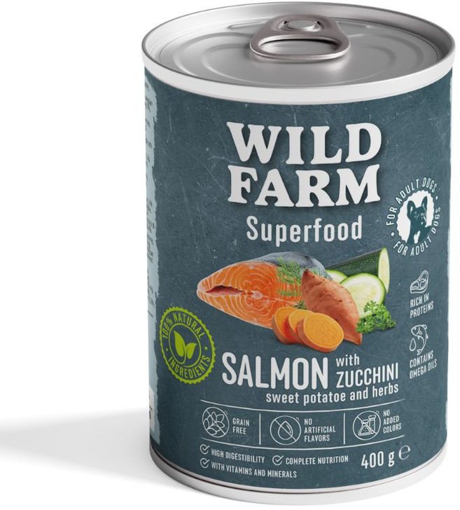 WILD FARM Superfood Salmon 400g bezzbożowa karma dla psa