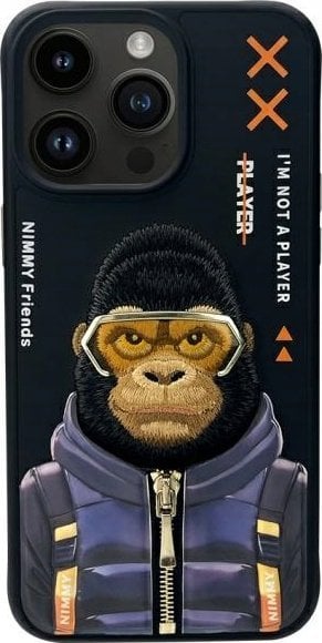 Nimmy iPhone 15 Pro 6.1" Case Black Cool&Cute 2.0 Monkey