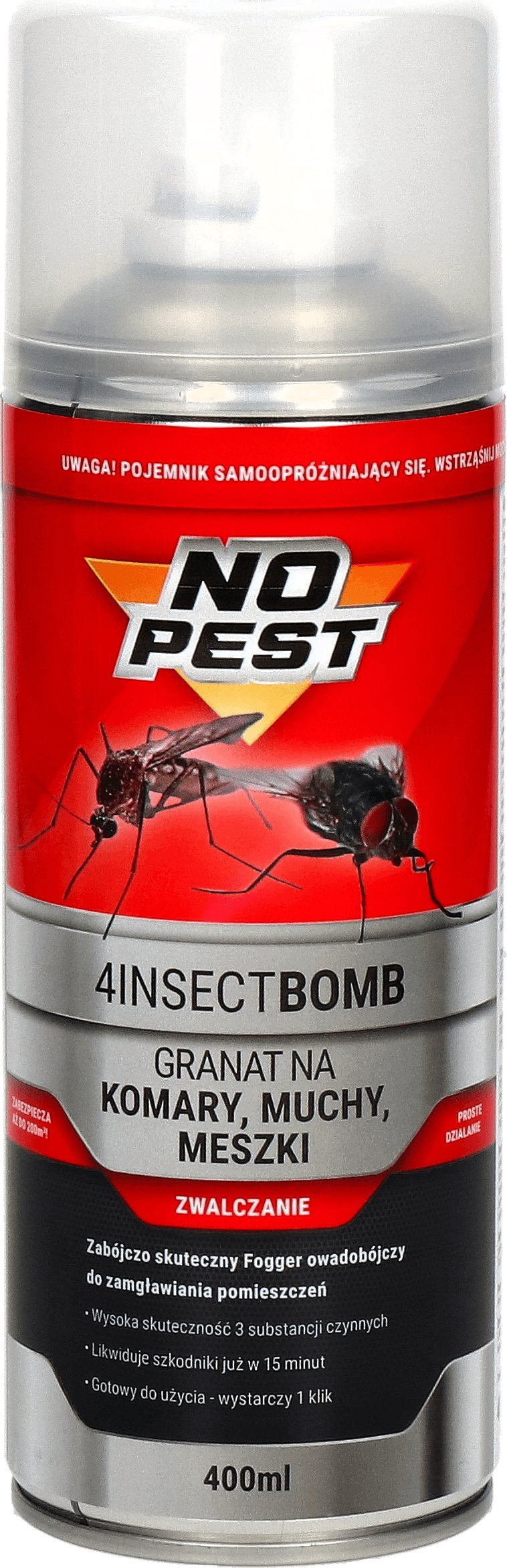 NO PEST Bomba na Komary Muchy 400ml Granat Fogger Środek Preparat Odymiacz na Komary Muchy Meszki Ćmianki