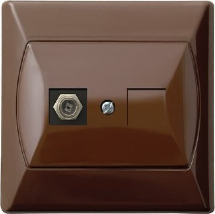 Ospel AKCENT Gniazdo antenowe pojedyncze typu F brązowe GPA-1AF/24