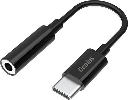 Adapter USB Genius USB/Audio USB C (M) - Jack (3,5mm) F, stereo, czarna, Genius ACC-C100