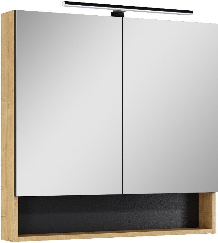 CAB MIRROR LAMELLO80 HAMILT OAK LIGHT