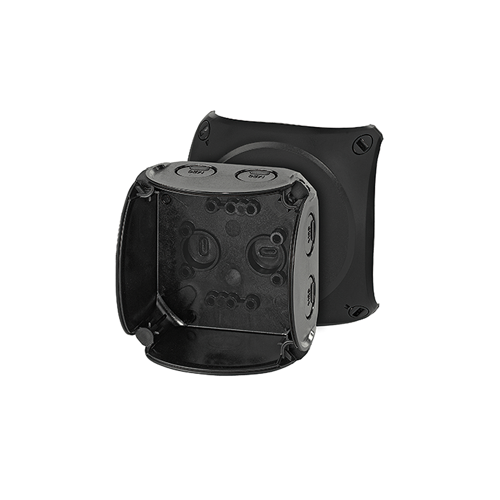 Hensel Puszka odgałęźna 93x93x62mm czarna IP67 - KF 0200 B