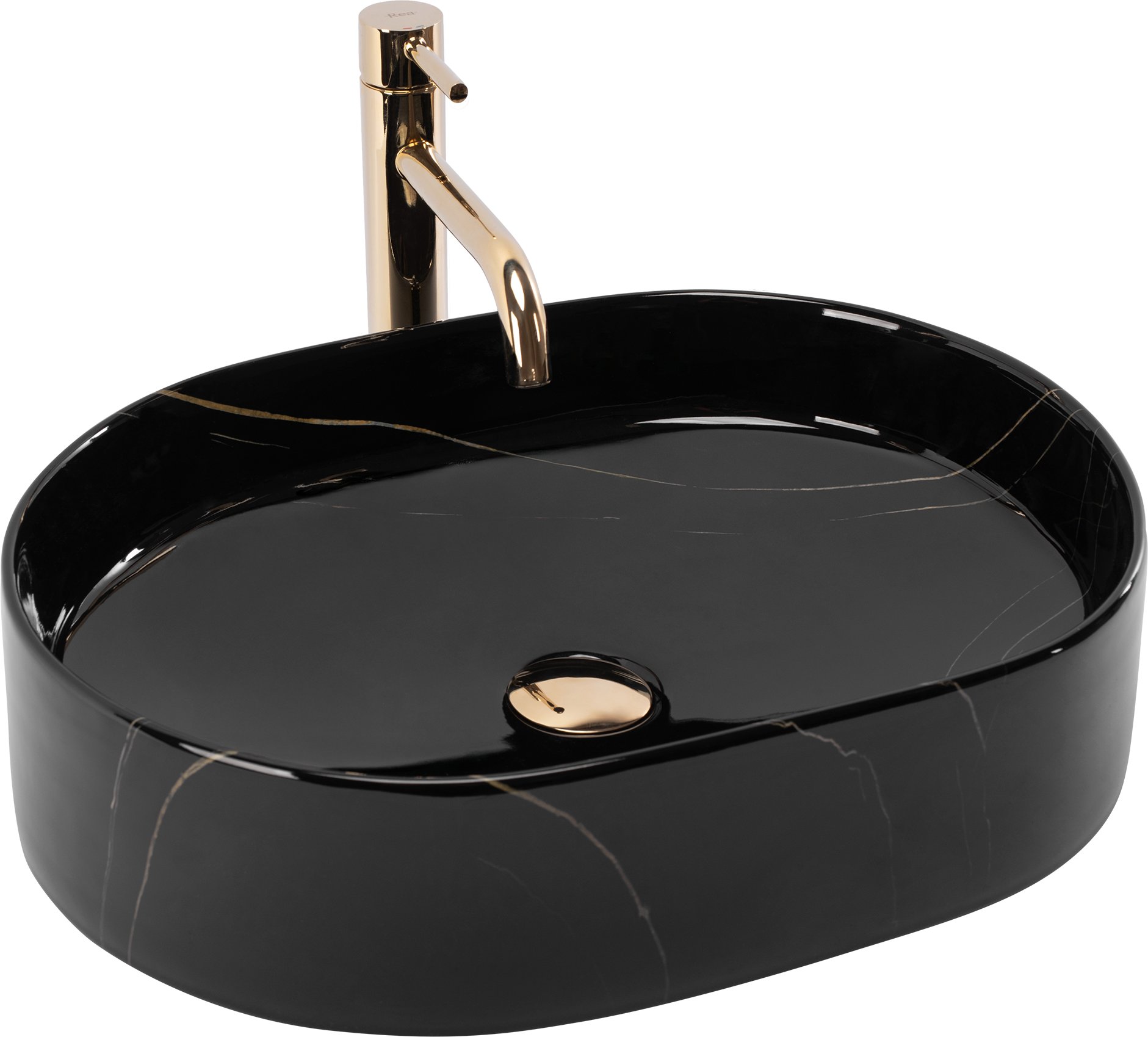 Umywalka nablatowa Rea Nadia 50 Black Stone