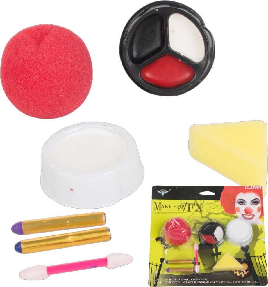 Verk Zestaw do makijażu klaun z nosem na halloween makeup do cosplay makijaż Zestaw do makijażu klaun z nosem na halloween makeup do cosplay makijaż