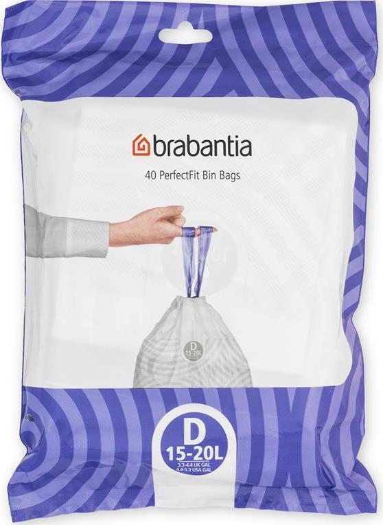 Brabantia Worki na śmieci PerfectFit rozmiar D 15-20L 40szt 138164