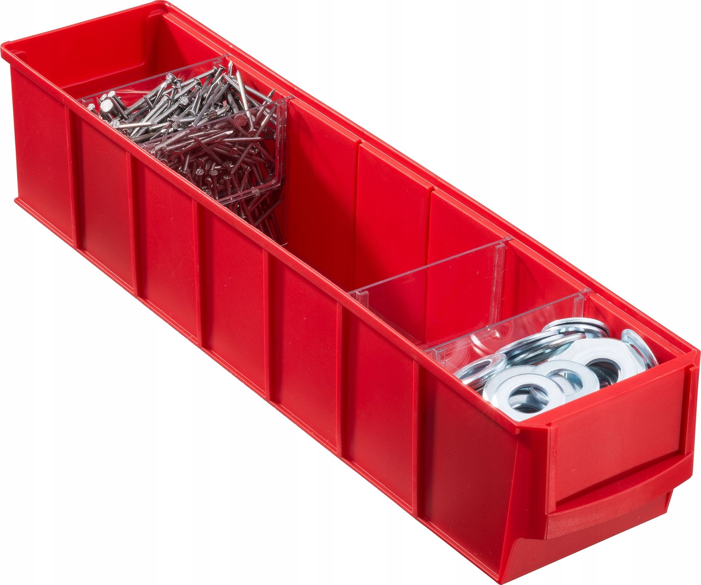 AllIT Pojemnik magazynowy czerwony- 400x90x80 mm